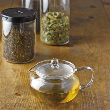 HARIO 450ml茶茶急須丸形茶壺+(黑)儲物罐