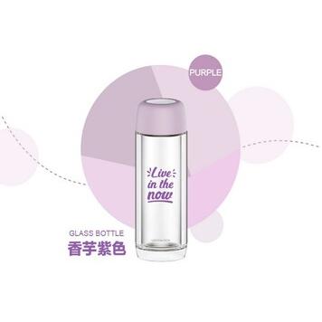 【LOCK & LOCK 樂扣樂扣】個性雙層耐熱玻璃水壺300ml(紫)-台灣玻璃館