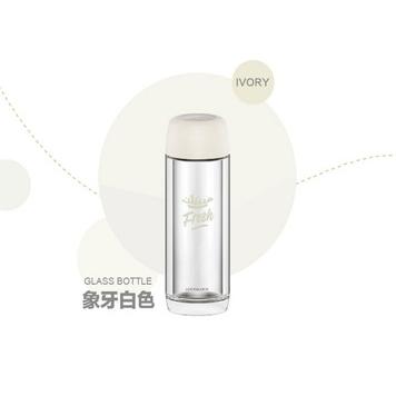 【LOCK & LOCK 樂扣樂扣】個性雙層耐熱玻璃水壺300ml(白)-台灣玻璃館