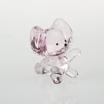 可愛小狗-蝴蝶犬粉色-台灣玻璃館