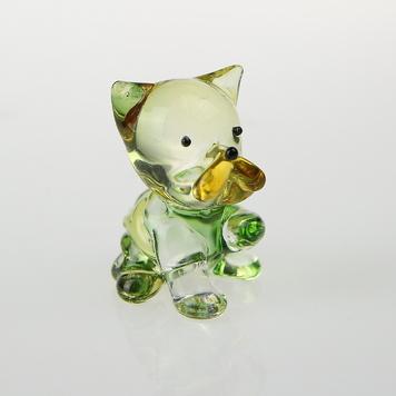 可愛小狗-綠色法鬥-台灣玻璃館