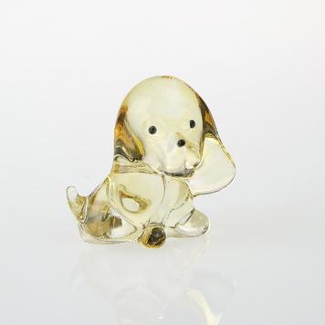 可愛小狗(黃色巴吉度)-台灣玻璃館