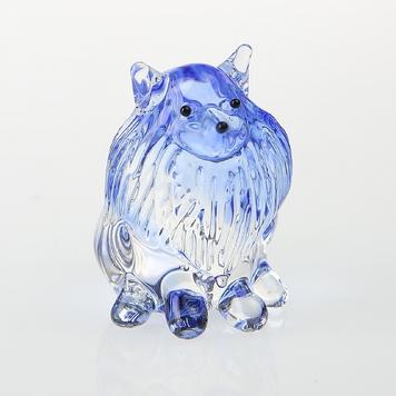 可愛小狗-藍色博美-台灣玻璃館