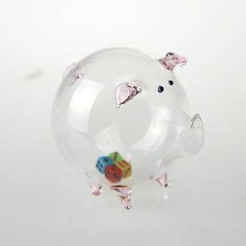 繽紛骰子豬(粉紅)-台灣玻璃館