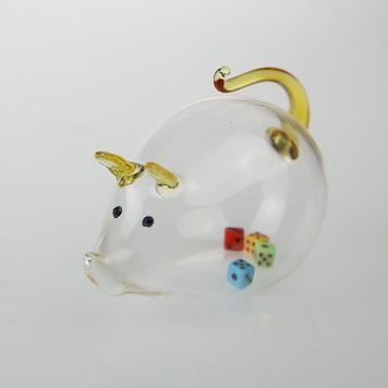 繽紛骰子鼠(黃)-台灣玻璃館