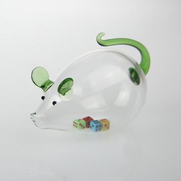 繽紛骰子鼠(綠)-台灣玻璃館