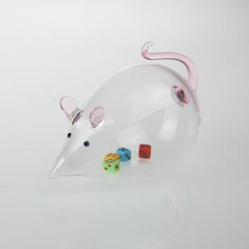 繽紛骰子鼠(粉)-台灣玻璃館
