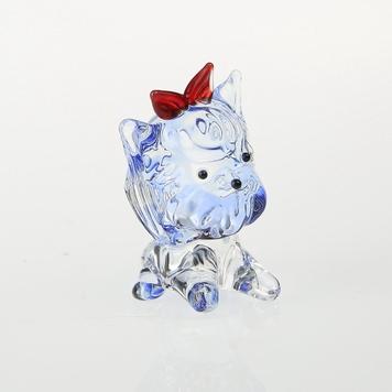 可愛小狗-約克夏(藍)-台灣玻璃館