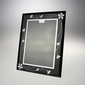 鏡面相框(黑花葉)-台灣玻璃館