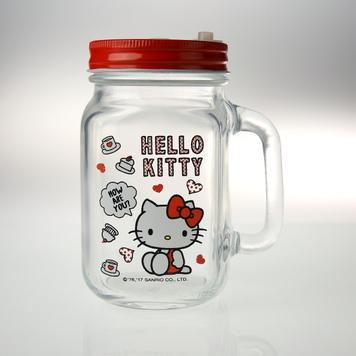 hello kitty罐型手拿杯(午茶紅)-台灣玻璃館