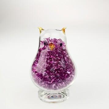 晶鑽貓頭鷹(紫色)-台灣玻璃館