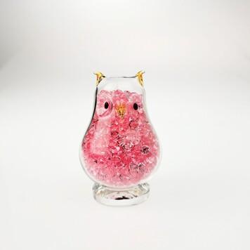 晶鑽貓頭鷹(粉色)-台灣玻璃館