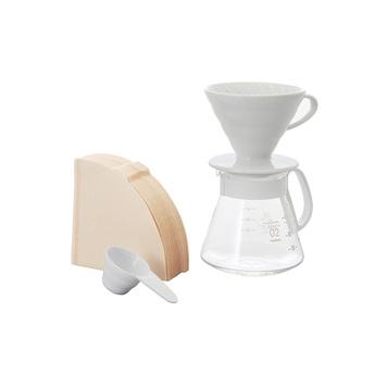 V60磁石濾杯咖啡壺組02白色