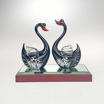 永浴愛河(8吋天鵝)/黑－台灣玻璃館