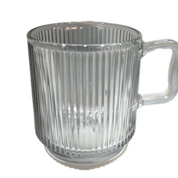 霧灰色直紋玻璃馬克杯-台灣玻璃館