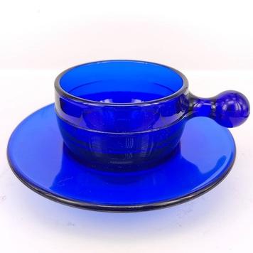藍色摩登咖啡杯盤組-臺灣玻璃館