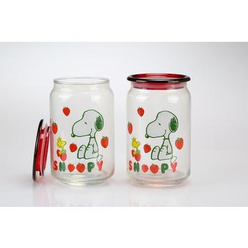 Snoopy玻璃密封罐750ml-2入