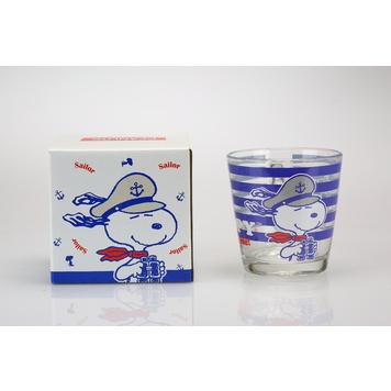 Snoopy玻璃杯-海軍版360ml