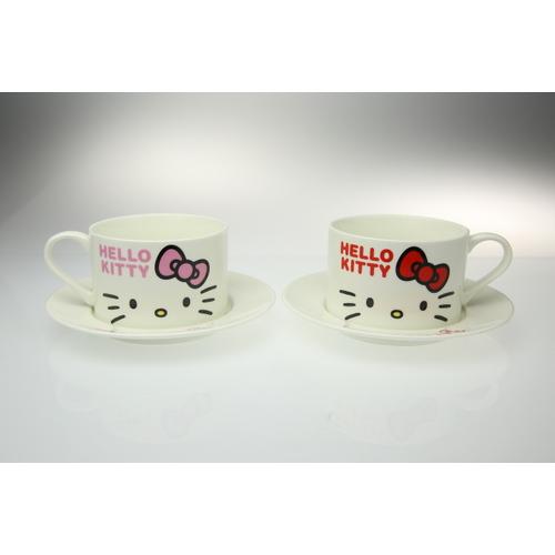hello kitty杯盤雙杯組250ml-台灣玻璃館