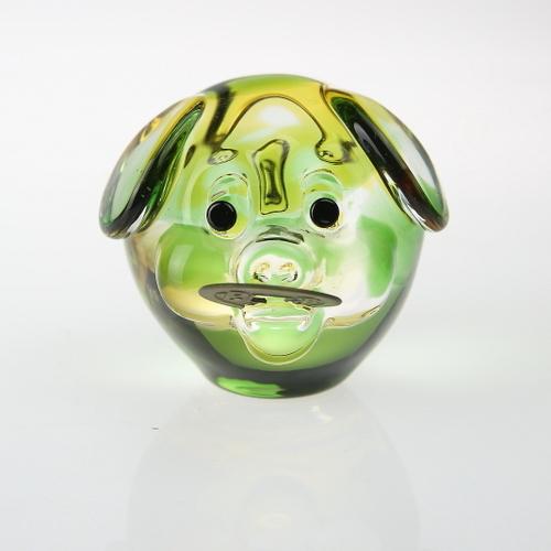 咬錢豬(綠)-台灣玻璃館