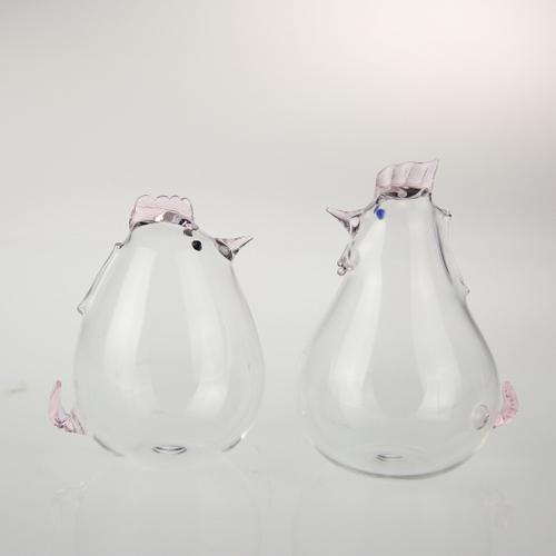 雞錢筒(粉色)-台灣玻璃館