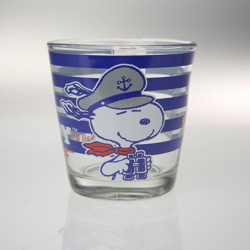 史努比玻璃杯海軍版360ml-台灣玻璃館