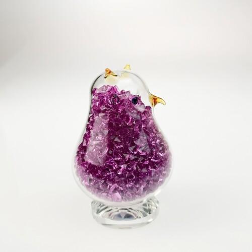 晶鑽貓頭鷹(紫色)-台灣玻璃館