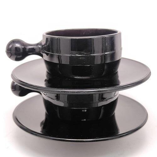 黑色摩登咖啡杯盤組-臺灣玻璃館
